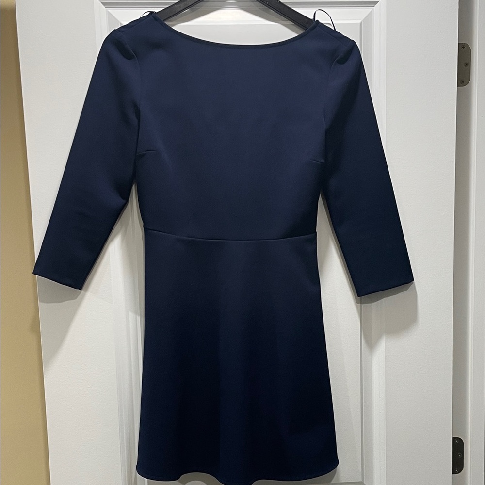Zara Elegant Navy Long Sleeve Dress